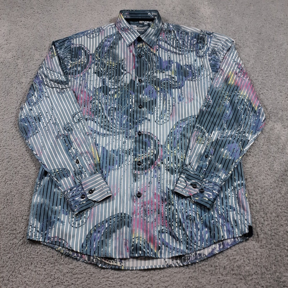 Visconti Uomo Shirt Mens Medium Multicolor Party Vibrant Bold Modal Blend